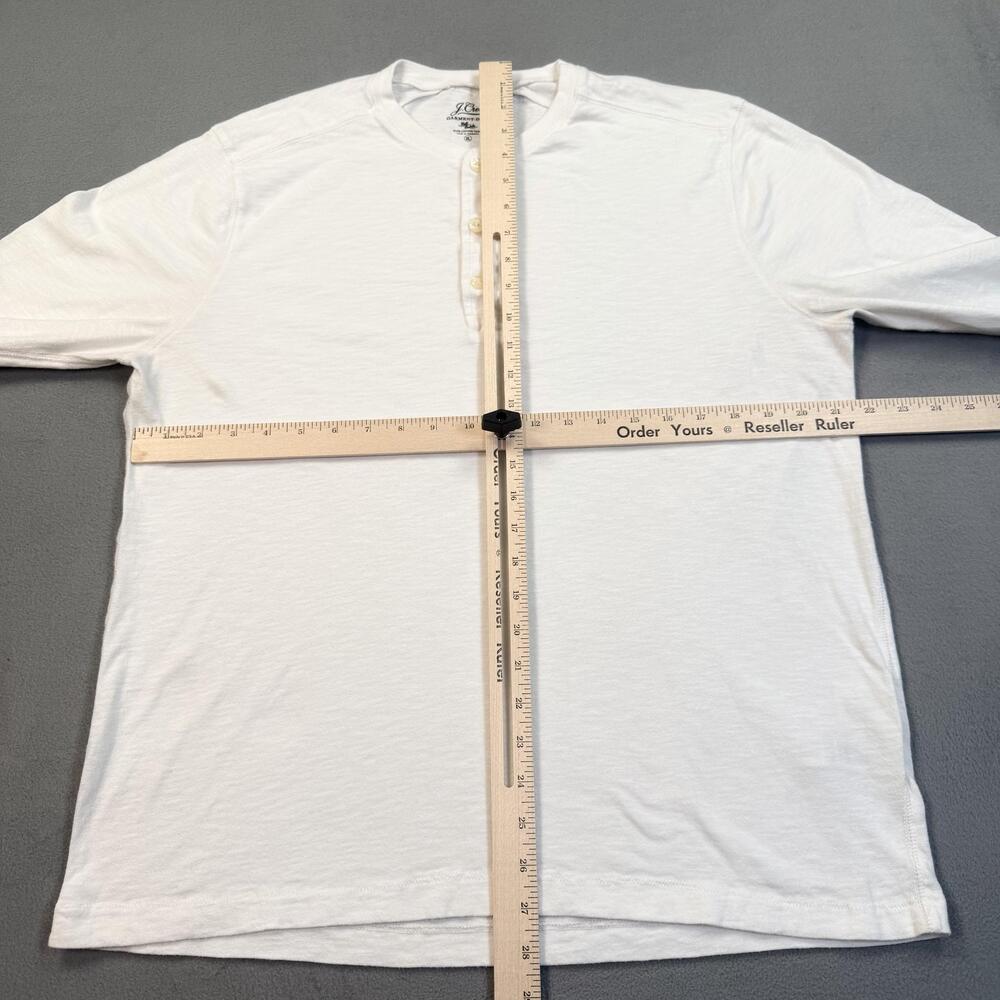 J.Crew Henley Shirt Mens XL White Cotton Long Sleeve Jersey Tee Garment-Dyed - Picture 4 of 9